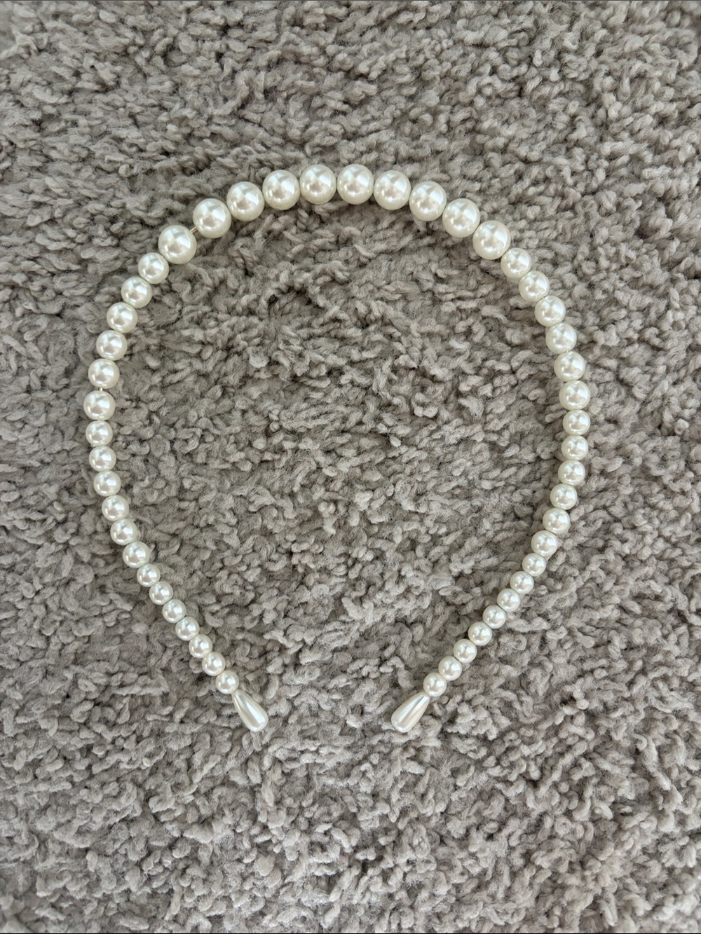Classic Pearl Beaded Headband - Ivory
